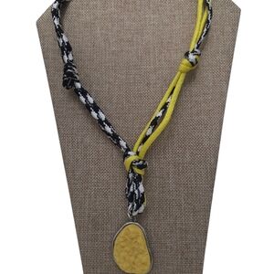 Yellow and Black Pendant Necklace